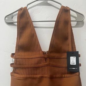 Fashion nova rust orange body suit brand new